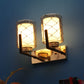 JS-VP S-396-2W Modern Wall Lights 2xE27 Mild Steel & Glass Material Brown, Gold & Champaign Finish