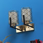 JS-VP S-396-2W Modern Wall Lights 2xE27 Mild Steel & Glass Material Brown, Gold & Champaign Finish