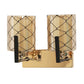 JS-VP S-396-2W Modern Wall Lights 2xE27 Mild Steel & Glass Material Brown, Gold & Champaign Finish