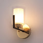 JS-VP S-388-1W Modern Wall Lights 1xE27 Mild Steel & Glass Material Brown, Gold & White Finish
