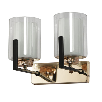 JS-VP S-397-2W Modern Wall Lights 2xE27 Mild Steel & Glass Material Brown, Gold & White Finish