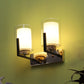 JS-VP S-397-2W Modern Wall Lights 2xE27 Mild Steel & Glass Material Brown, Gold & White Finish