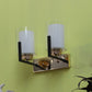 JS-VP S-397-2W Modern Wall Lights 2xE27 Mild Steel & Glass Material Brown, Gold & White Finish
