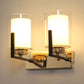 JS-VP S-397-2W Modern Wall Lights 2xE27 Mild Steel & Glass Material Brown, Gold & White Finish
