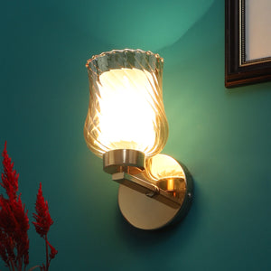 JS-VP S-398-1W Modern Wall Lights 1xE27 Mild Steel & Glass Material Gold & Champaign Finish