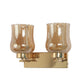 JS-VP S-398-2W Modern Wall Lights 2xE27 Mild Steel & Glass Material Gold & Champaign Finish