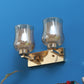 JS-VP S-398-2W Modern Wall Lights 2xE27 Mild Steel & Glass Material Gold & Champaign Finish