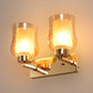 JS-VP S-398-2W Modern Wall Lights 2xE27 Mild Steel & Glass Material Gold & Champaign Finish