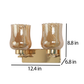 JS-VP S-398-2W Modern Wall Lights 2xE27 Mild Steel & Glass Material Gold & Champaign Finish