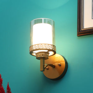 JS-VP S-399-1W Modern Wall Lights 1xE27 Mild Steel & Glass Material Antique Gold & Champaign Finish