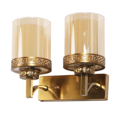 JS-VP S-399-2W Modern Wall Lights 2xE27 Mild Steel & Glass Material Antique Gold & Champaign Finish