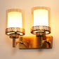JS-VP S-399-2W Modern Wall Lights 2xE27 Mild Steel & Glass Material Antique Gold & Champaign Finish