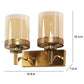 JS-VP S-399-2W Modern Wall Lights 2xE27 Mild Steel & Glass Material Antique Gold & Champaign Finish