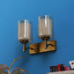 JS-VP S-400-2W Modern Wall Lights 2xE27 Mild Steel & Glass Material Antique Gold & Champaign Finish