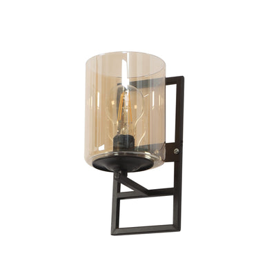 JS-VP S-401-1W Modern Wall Lights 1xE27 Mild Steel & Glass Material Brown & Champaign Finish