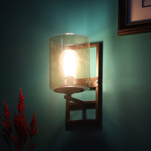 JS-VP S-401-1W Modern Wall Lights 1xE27 Mild Steel & Glass Material Brown & Champaign Finish