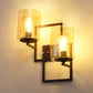 JS-VP S-401-2W Modern Wall Lights 2xE27 Mild Steel & Glass Material Brown & Champaign Finish