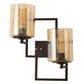 JS-VP S-401-2W Modern Wall Lights 2xE27 Mild Steel & Glass Material Brown & Champaign Finish