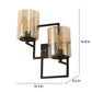JS-VP S-401-2W Modern Wall Lights 2xE27 Mild Steel & Glass Material Brown & Champaign Finish