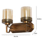 JS-VP S-406-2W Modern Wall Lights 2xE27 Mild Steel & Glass Material Antique Gold & Champaign Finish