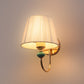 JS-VP S-407-1W Cloth Shade Wall Lights 1xE27 Mild Steel & Fabric Material Gold & White Finish