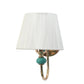 JS-VP S-511-1W Cloth Shade Wall Lights 1xE27 Mild Steel & Fabric Material Gold & White Finish