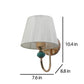JS-VP S-407-1W Cloth Shade Wall Lights 1xE27 Mild Steel & Fabric Material Gold & White Finish