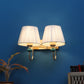 JS-VP S-407-2W Cloth Shade Wall Lights 2xE27 Mild Steel & Fabric Material Gold & White Finish