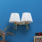 JS-VP S-511-2W Cloth Shade Wall Lights 2xE27 Mild Steel & Fabric Material Gold & White Finish