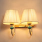 JS-VP S-407-2W Cloth Shade Wall Lights 2xE27 Mild Steel & Fabric Material Gold & White Finish