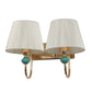 JS-VP S-407-2W Cloth Shade Wall Lights 2xE27 Mild Steel & Fabric Material Gold & White Finish