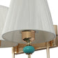 JS-VP S-407-2W Cloth Shade Wall Lights 2xE27 Mild Steel & Fabric Material Gold & White Finish