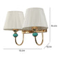 JS-VP S-511-2W Cloth Shade Wall Lights 2xE27 Mild Steel & Fabric Material Gold & White Finish
