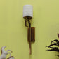 JS-VP S-413-1W Cloth Shade Wall Lights 1xE27 Mild Steel & Fabric Material Gold & White Finish