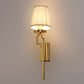 JS-VP S-408-1W Cloth Shade Wall Lights 1xE27 Mild Steel & Fabric Material Gold & White Finish