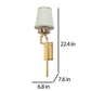 JS-VP S-408-1W Cloth Shade Wall Lights 1xE27 Mild Steel & Fabric Material Gold & White Finish
