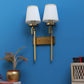 JS-VP S-408-2W Cloth Shade Wall Lights 2xE27 Mild Steel & Fabric Material Gold & White Finish