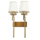 JS-VP S-413-2W Cloth Shade Wall Lights 1xE27 Mild Steel & Fabric Material Gold & White Finish