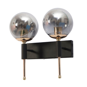 JS-VP S-409-2W Modern Wall Lights 2xE27 Mild Steel & Glass Material Brown, Gold & Smoky Finish
