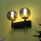 JS-VP S-409-2W Modern Wall Lights 2xE27 Mild Steel & Glass Material Brown, Gold & Smoky Finish