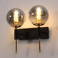 JS-VP S-409-2W Modern Wall Lights 2xE27 Mild Steel & Glass Material Brown, Gold & Smoky Finish