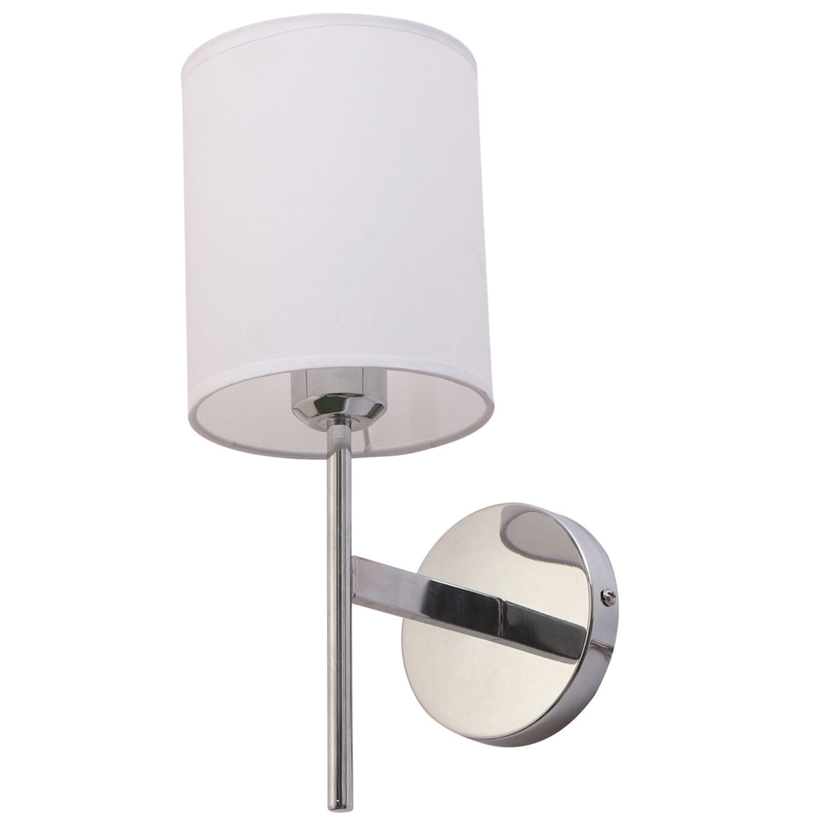 Chrome & White Shade Wall Lights