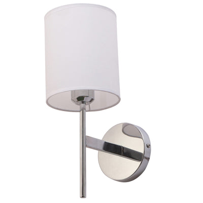 JS-VP S-415-1W Cloth Shade Wall Lights 1xE27 Mild Steel & Glass Material Chrome & White Finish