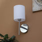 JS-VP S-415-1W Cloth Shade Wall Lights 1xE27 Mild Steel & Glass Material Chrome & White Finish