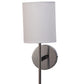 JS-VP S-415-1W Cloth Shade Wall Lights 1xE27 Mild Steel & Glass Material Chrome & White Finish