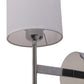 JS-VP S-415-1W Cloth Shade Wall Lights 1xE27 Mild Steel & Glass Material Chrome & White Finish