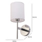 JS-VP S-415-1W Cloth Shade Wall Lights 1xE27 Mild Steel & Glass Material Chrome & White Finish
