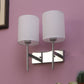 JS-VP S-415-2W Cloth Shade Wall Lights 2xE27 Mild Steel & Glass Material Chrome & White Finish