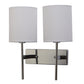 JS-VP S-415-2W Cloth Shade Wall Lights 2xE27 Mild Steel & Glass Material Chrome & White Finish