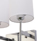 JS-VP S-415-2W Cloth Shade Wall Lights 2xE27 Mild Steel & Glass Material Chrome & White Finish